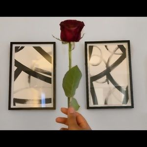 Black and white abstract wall art